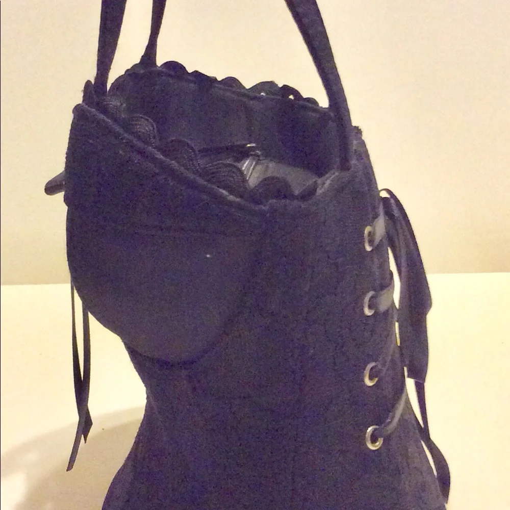 Unique Black Corset Inspired Statement Purse - Picture 7 of 7